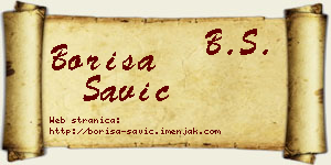 Boriša Savić vizit kartica